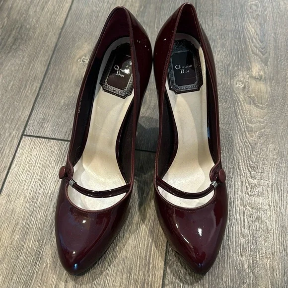 Dior | Shoes | Christian Dior Authentic Cherry Red Burgundy Botton